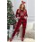 Christmas Plaid Leopard Print Pocket Hoodie and Slim-fit Pants Set
